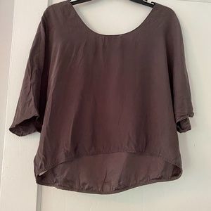 100% Silk Vince Cropped Blouse